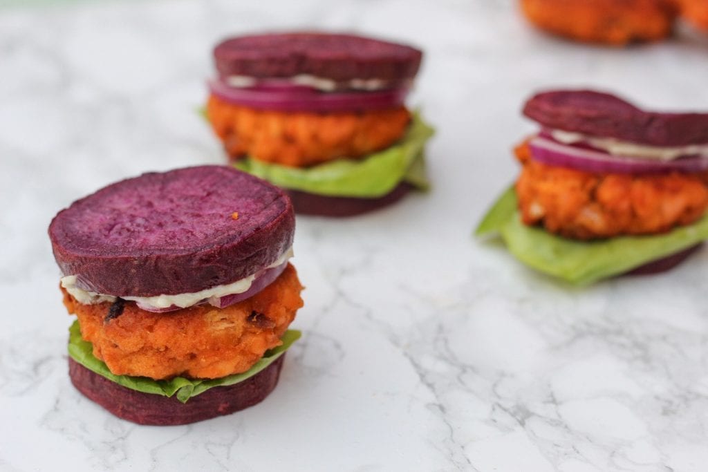 Smoky Salmon Sliders & Sweet Potato Buns