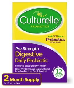 Culturelle Pro Strength Daily Probiotic, Digestive Health Capsules, Supports Occasional Diarrhea, Gas & Bloating, Gluten and Soy Free