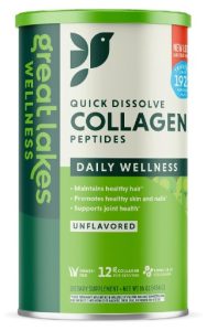Great Lakes Wellness Collagen Peptides Powder Supplement for Skin Hair Nail Joints - Unflavored - Quick Dissolve Hydrolyzed, Non-GMO, Keto, Paleo, Gluten-Free