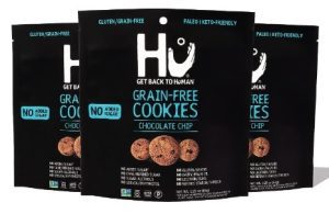 Hu No Added Sugar Chocolate Chip Cookies 3 Pack Keto, Gluten Free, Grain Free, Dairy Free & No Added Sugar Snack Paleo, Non GMO