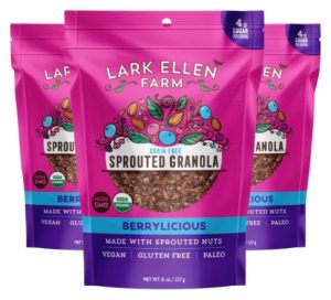 Lark Ellen Farm Berrylicious Grain Free Granola Clusters, Paleo, Crunchy Gluten Free Bites for a Healthy Snack, Healthy Breakfast, Cereal