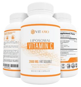 Vitamo Liposomal Vitamin C 2000mg NSF Certified 300 Capsules Immune Support & Collagen Booster High Absorption Ascorbic Acid, High Dose Vitamin C, Zero Soy