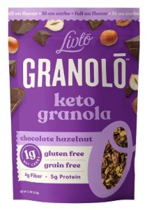 Livlo Keto Granola Cereal - 1g Net Carbs - Grain Free & Gluten Free Cereal - Low Carb Keto Snacks & Food - Ketogenic, Paleo & Diabetic Friendly