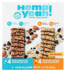 Manitoba Harvest Hemp Yeah! Bars Variety Pack, 10 g Plant Protein, Grain & Gluten Free, 6 g Omegas 3&6, Healthy Granola bar Alternative