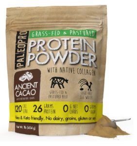 PaleoPro Protein Powder Ancient Cacao 1lb. Grass-Fed, Pastured, Cage-Free Protein