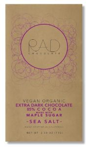 Rad Chocolate Vegan 85% Cacao Sea Salt Chocolate Maple Sugar