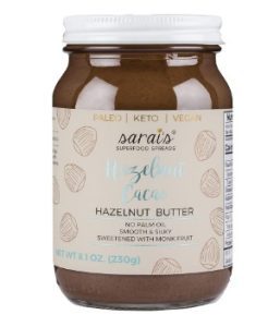 Sarais Hazelnut Cacao Nut Butter, Silky Smooth, Paleo, Vegan, Gluten Free, Kosher