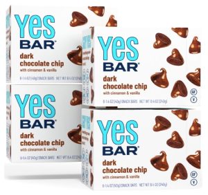 The YES Bar – Dark Chocolate Chip – Plant Based Protein, Decadent Snack Bar – Vegan, Paleo, Gluten Free, Dairy Free