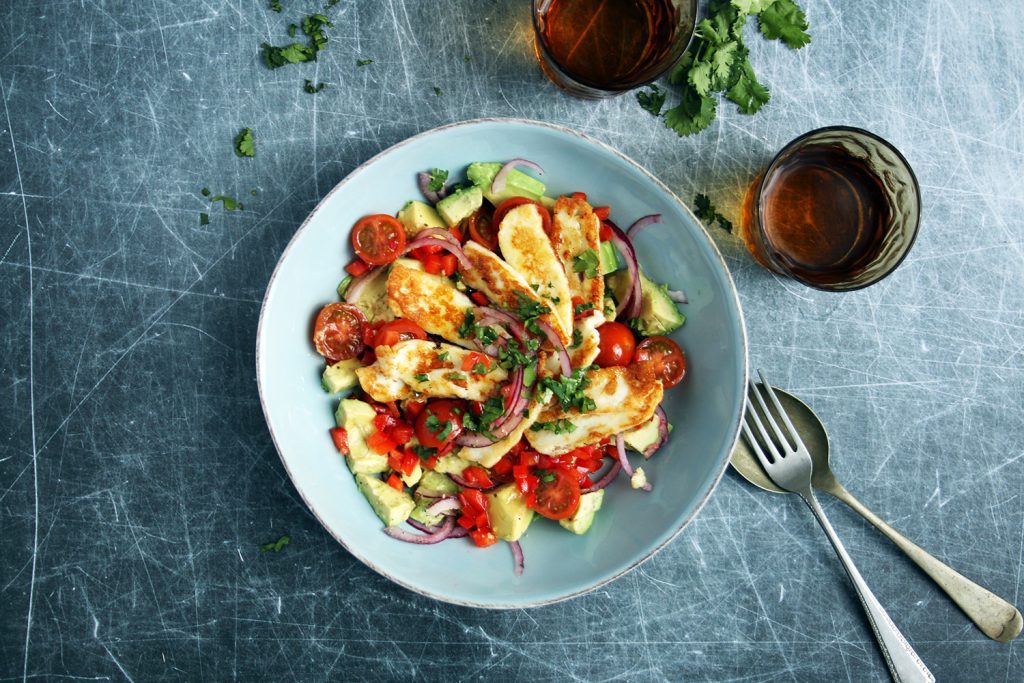 Avocado and Halloumi Salad
