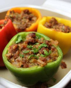 EASY PALEO STUFFED PEPPERS WITH BEEF OR SAUSAGE