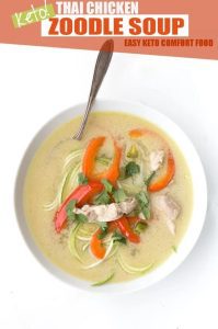 Keto Thai Chicken Soup With Zucchini Noodles