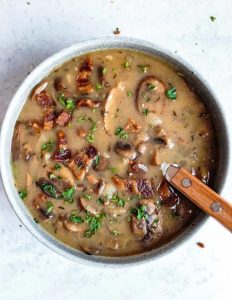 Mushroom Soup with Bacon