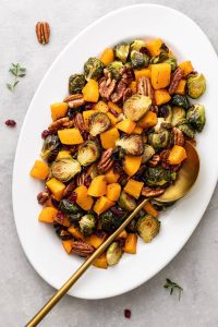 Roasted brussels sprouts and butternut squash salad