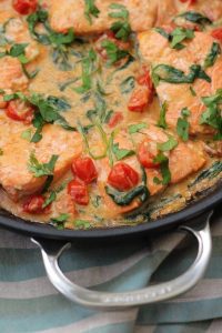creamy skillet Whole30 salmon
