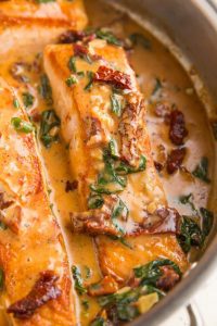 Creamy Tuscan Salmon (Paleo) 