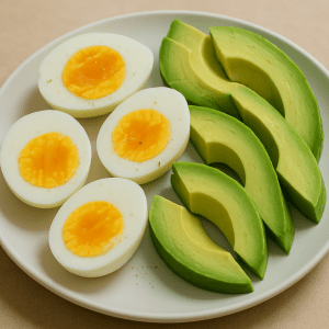 Hard-Boiled Eggs with Avocado Slices