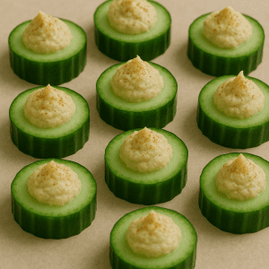 Cucumber Hummus Bites