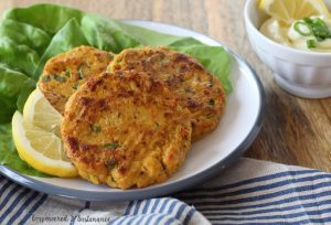 Salmon Cakes with Cucumber Salad