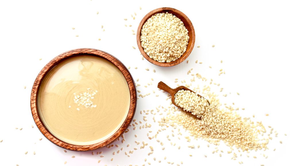 Tahini and sesame seeds